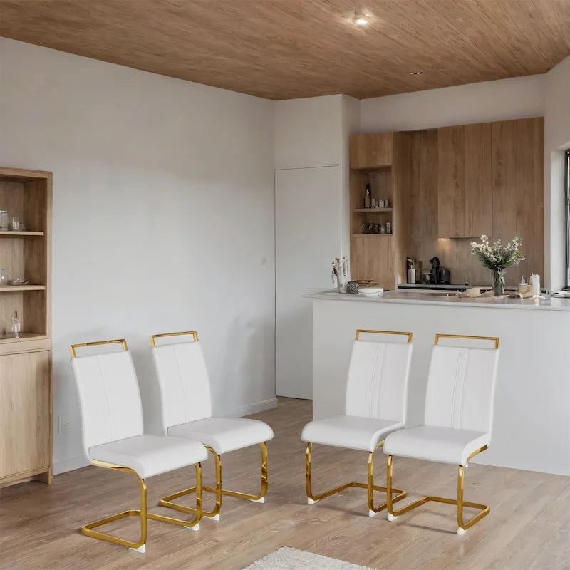 Modern Metal Fabric Chair Upholstered