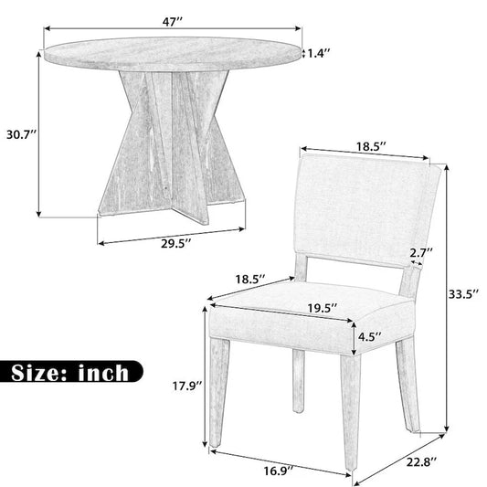 Full Modern Solid Wood Fabric Chair Upholstered