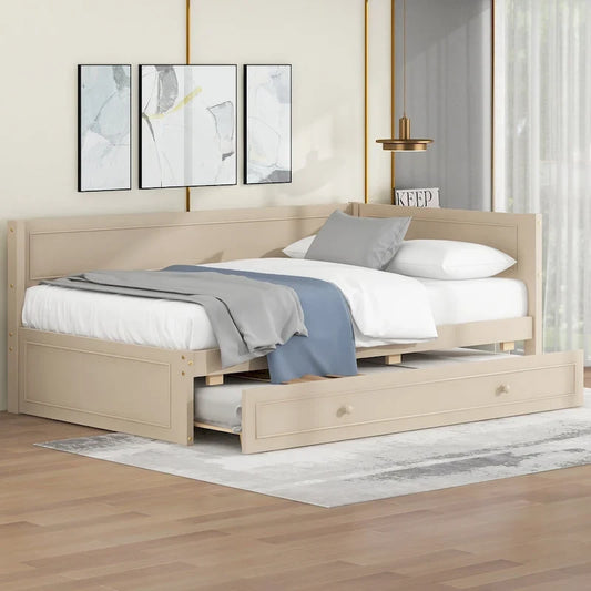 Twin Solid Wood Engineered Wood Bed with Drawers