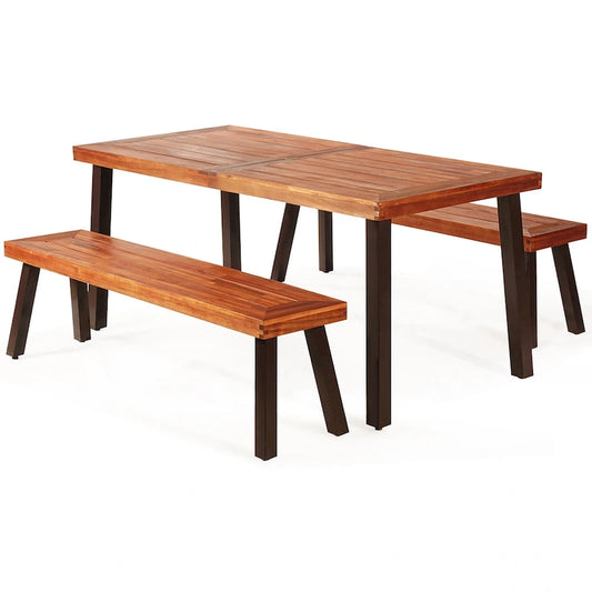 Full Wood Metal Table Adjustable