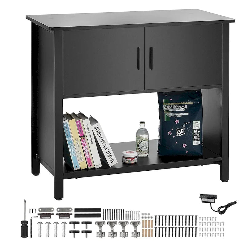 Wood Engineered Wood Cabinet with Storage