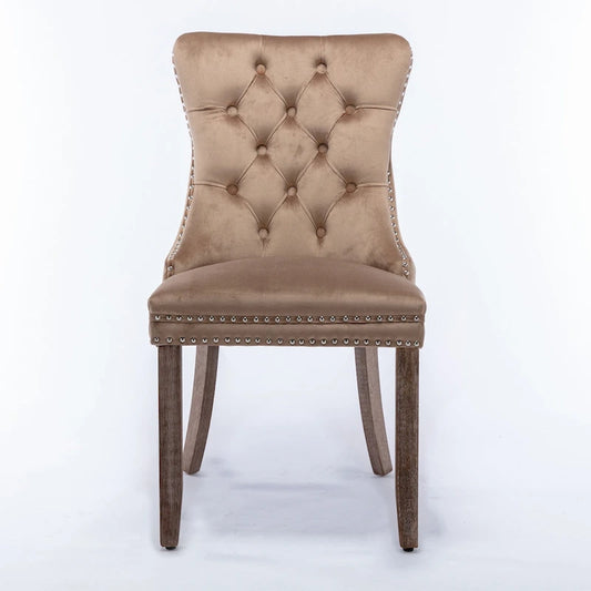 Modern Solid Wood Metal Chair Upholstered