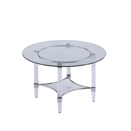 Contemporary Metal Glass Dining Set LED