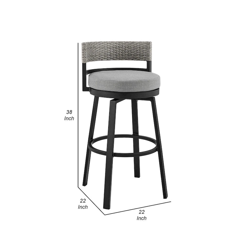 30 Inch Modern Metal Rattan Chair Swivel