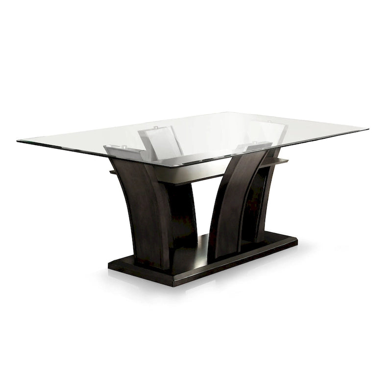 31 Inch Mid-Century Modern Solid Wood Glass Table LED