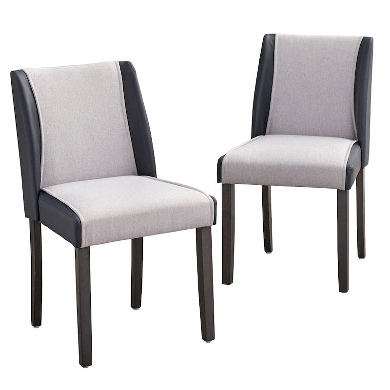 32.7 Inch Modern Wood Linen Chair Upholstered