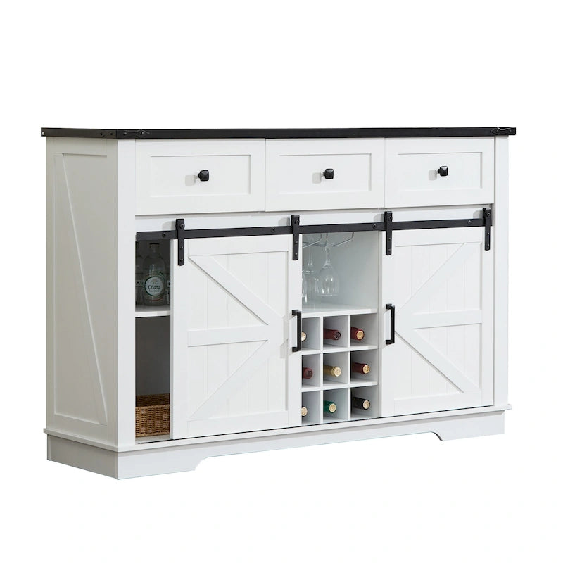 Modern Wood Metal Cabinet with Storage