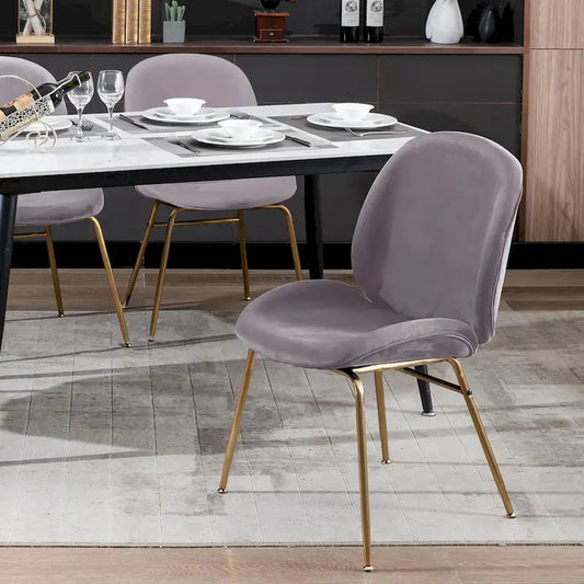 34.06 Inch Mid-Century Modern Metal Velvet Chair