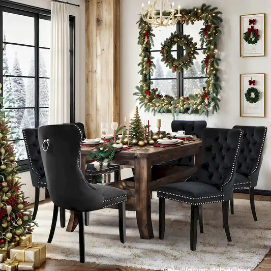 Solid Wood Velvet Chair Adjustable