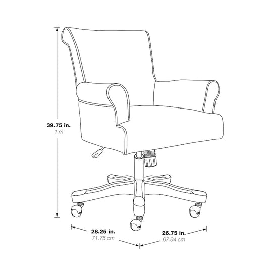 26.75 Inch Wood Metal Chair Adjustable