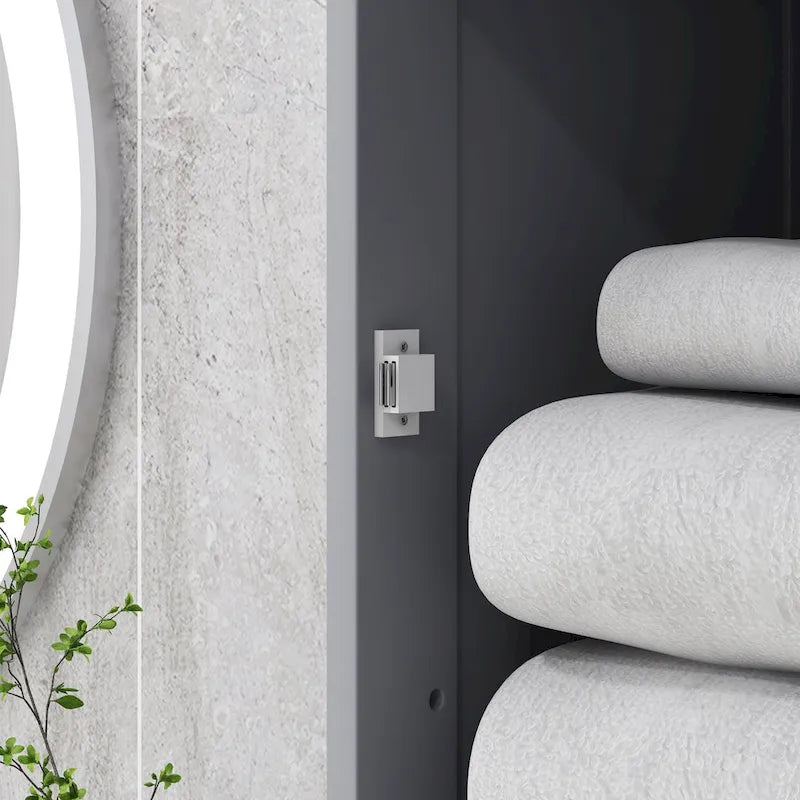 kleankin Slim Bathroom Storage Cabinet, Tall Bathroom Cabinet, Narrow Linen Tower with Acrylic Door, Drawer and Shelves, Gray