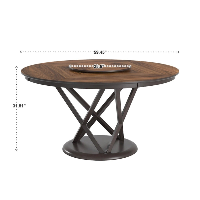 59.45 Inch Modern Wood Metal Table