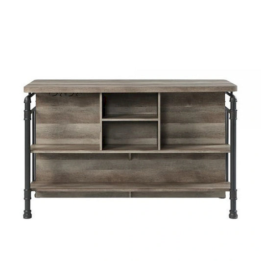 59 Inch Contemporary Metal Engineered Wood Kitchen Cart