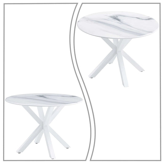 Full Modern Metal Engineered Wood Table