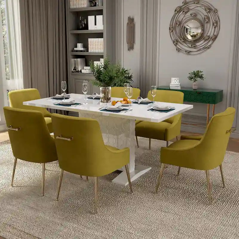 Modern Velvet Table Extendable