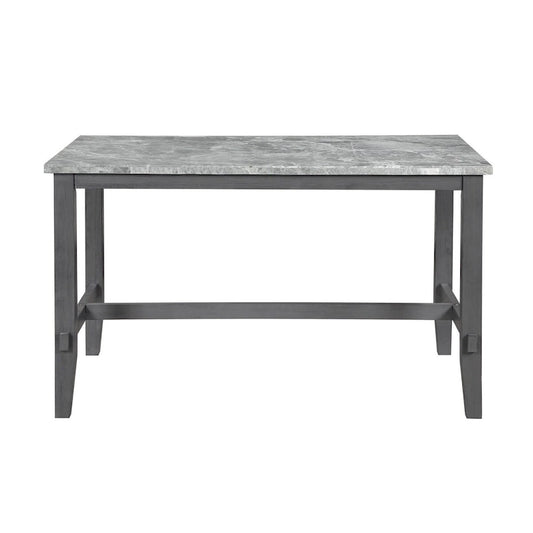 60 Inch Rustic Wood Marble Table