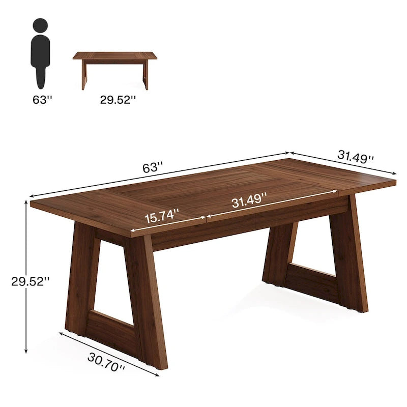 Farmhouse Wood Engineered Wood Table Adjustable