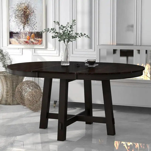 Modern Solid Wood Engineered Wood Table Extendable