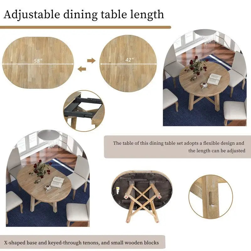 Modern Solid Wood Engineered Wood Table Extendable