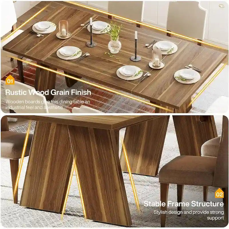Contemporary Solid Wood Engineered Wood Table