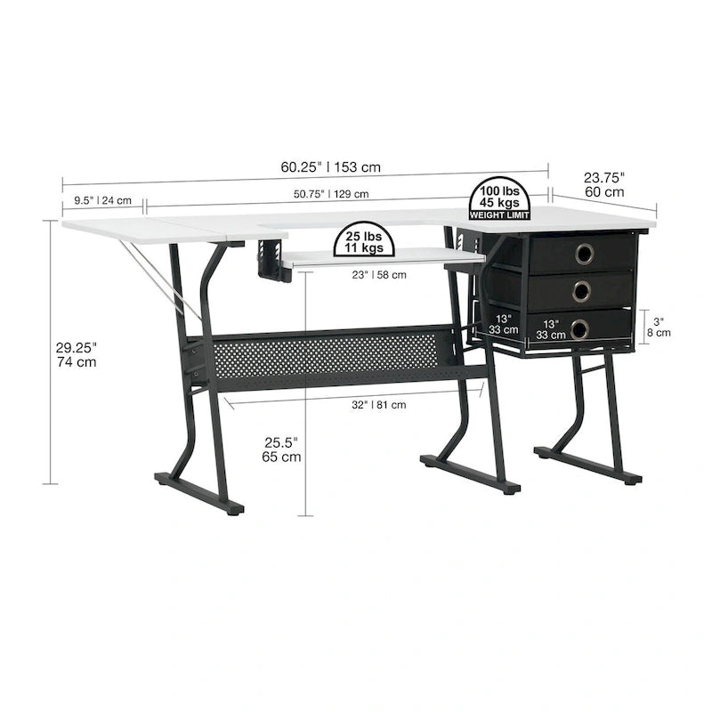 Wood Metal Table Adjustable