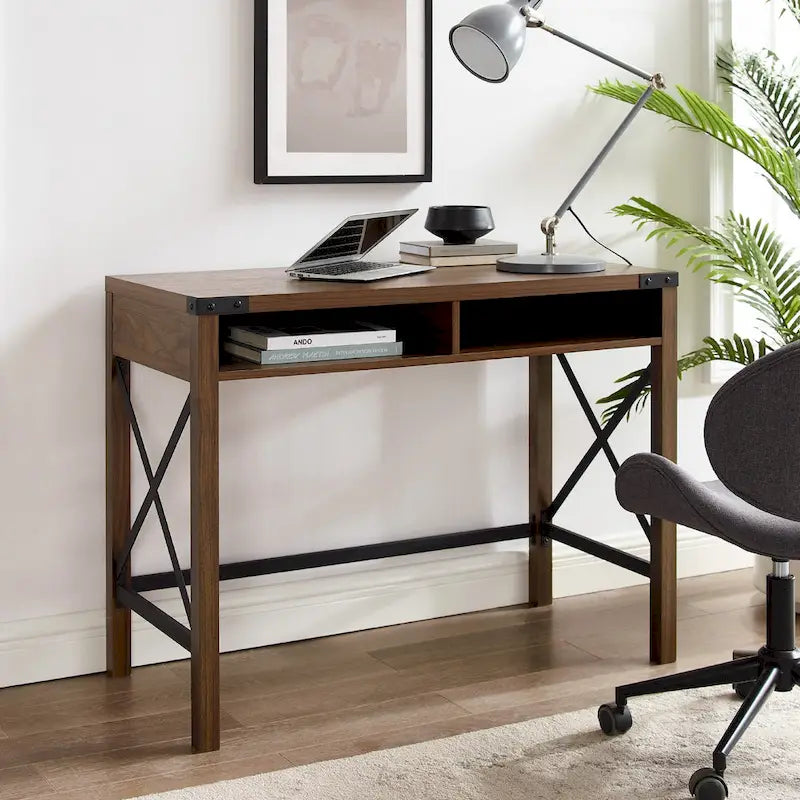 Farmhouse Metal Engineered Wood Table LED