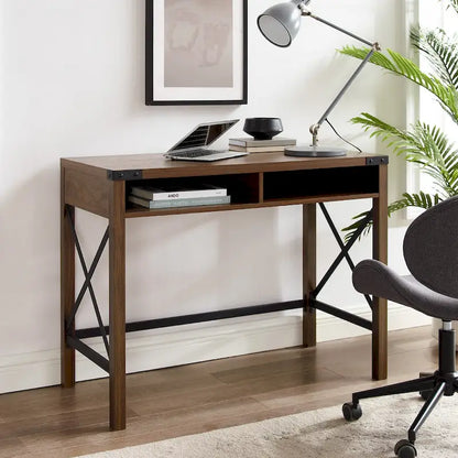 Farmhouse Metal Engineered Wood Table LED