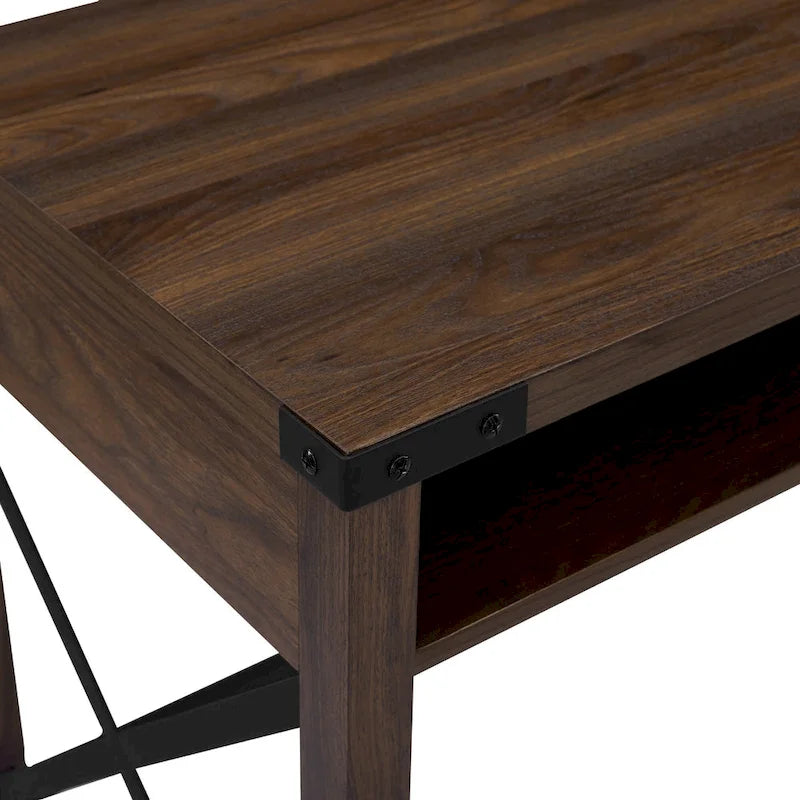 Farmhouse Metal Engineered Wood Table LED