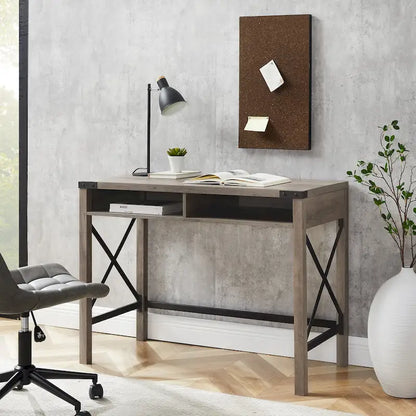 Farmhouse Metal Engineered Wood Table LED