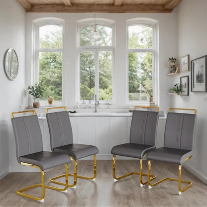 Modern Metal Fabric Chair Upholstered