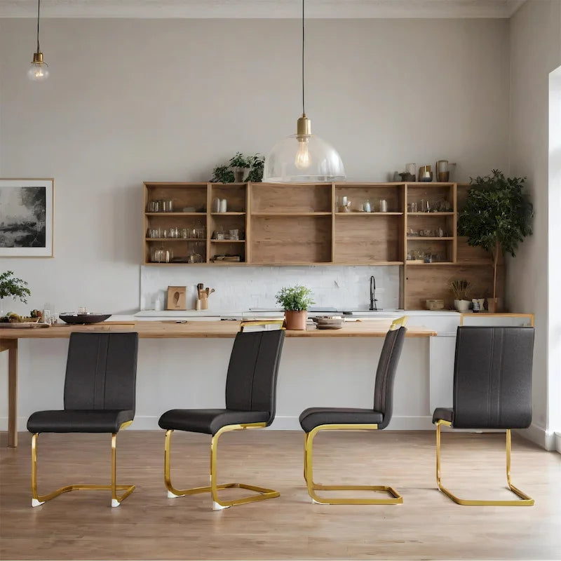 Modern Metal Fabric Chair Upholstered