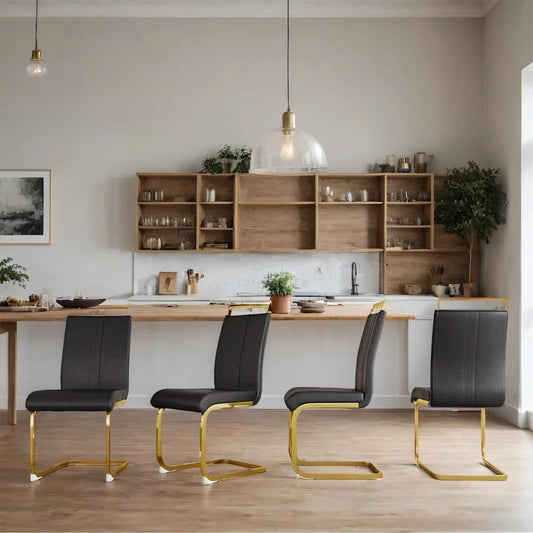 Modern Metal Fabric Chair Upholstered