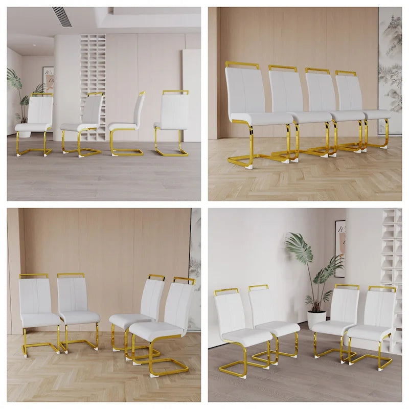 Modern Metal Fabric Chair Upholstered