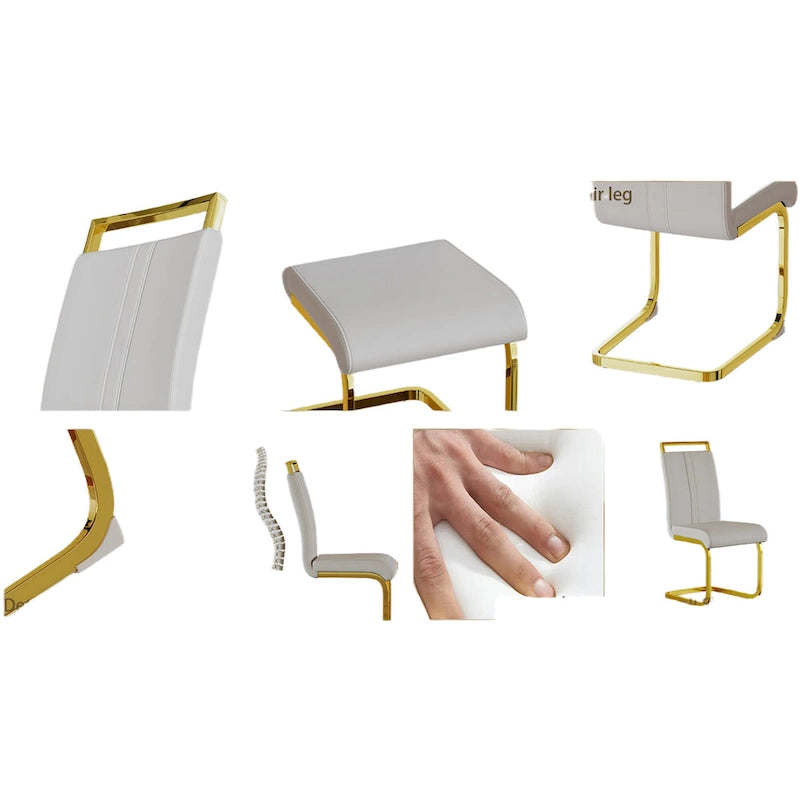 Modern Metal Fabric Chair Upholstered