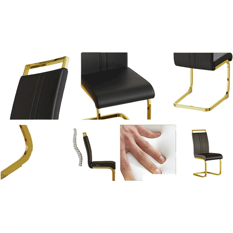 Modern Metal Fabric Chair Upholstered