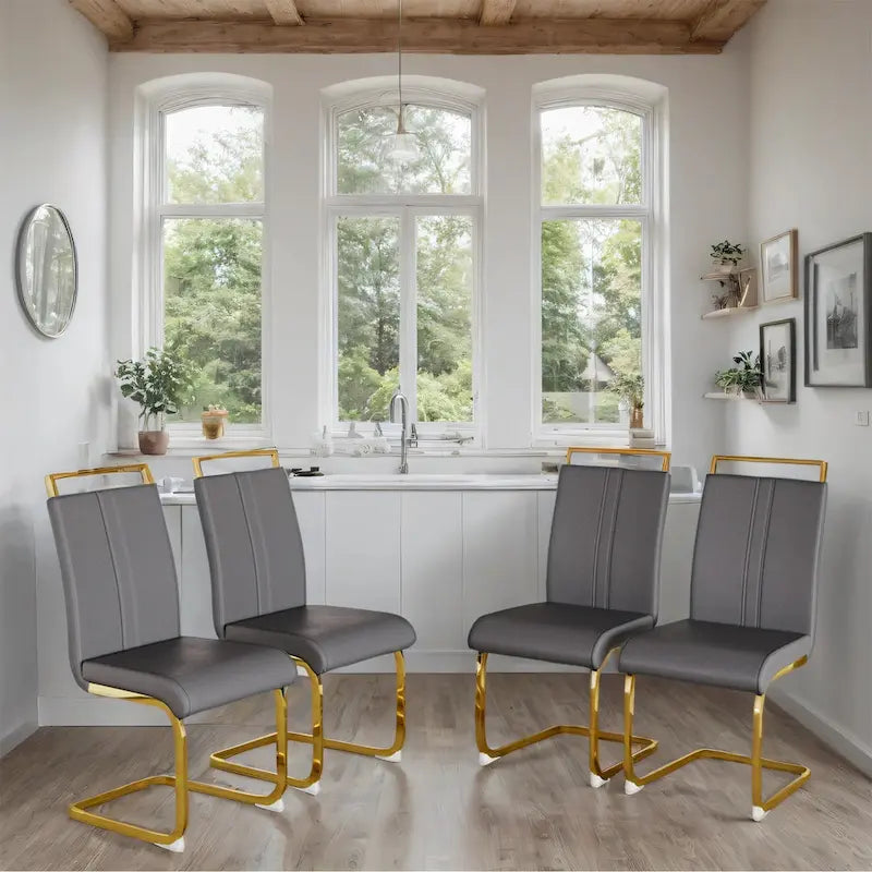 Modern Metal Fabric Chair Upholstered