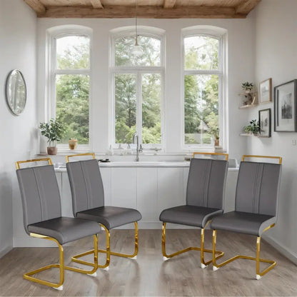 Modern Metal Fabric Chair Upholstered