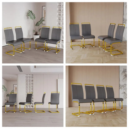 Modern Metal Fabric Chair Upholstered