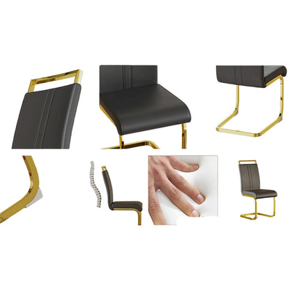 Modern Metal Fabric Chair Upholstered