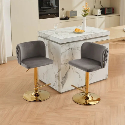 Full 33 Inch Modern Metal Fabric Chair Swivel