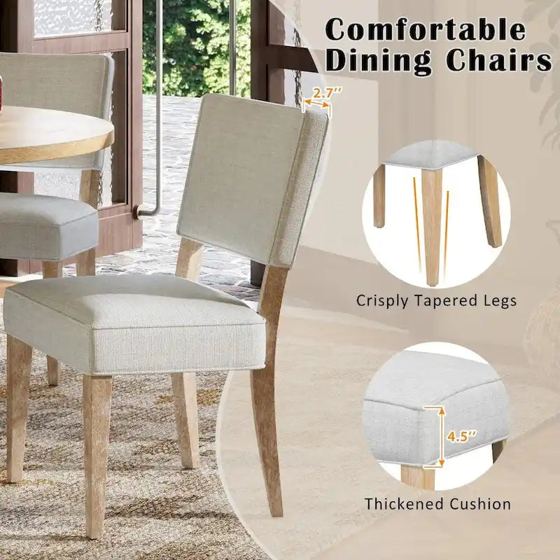 Full Modern Solid Wood Fabric Chair Upholstered