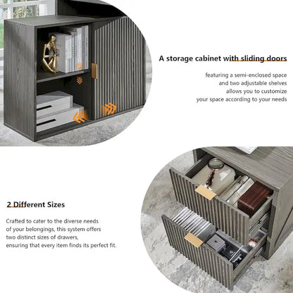 67 Modern L Shaped Desk, Wood Home Office Desk with Charging Station