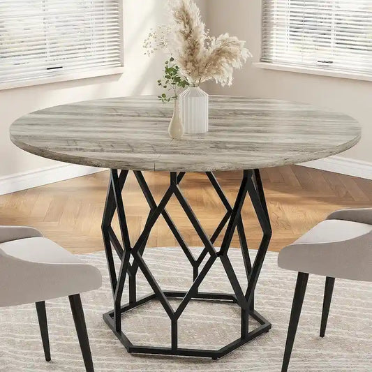 47 Inch Modern Wood Metal Table LED