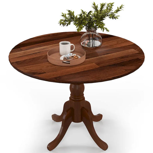 39 Inch Rustic Wood Metal Table Adjustable