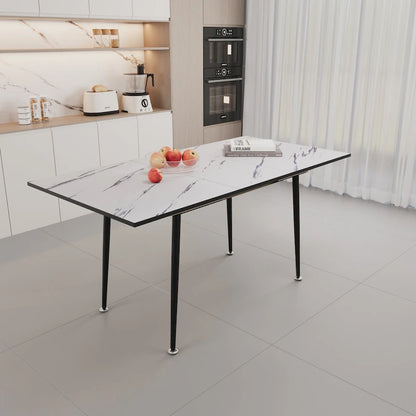 Modern Metal Marble Table Extendable