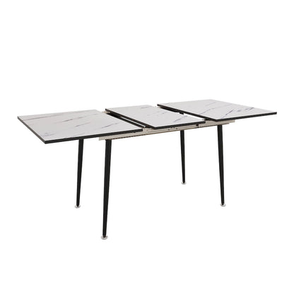 Modern Metal Marble Table Extendable