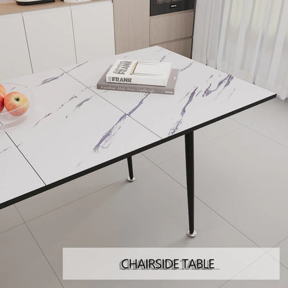 Modern Metal Marble Table Extendable