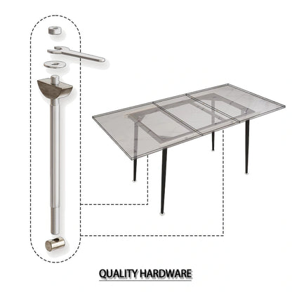 Modern Metal Marble Table Extendable