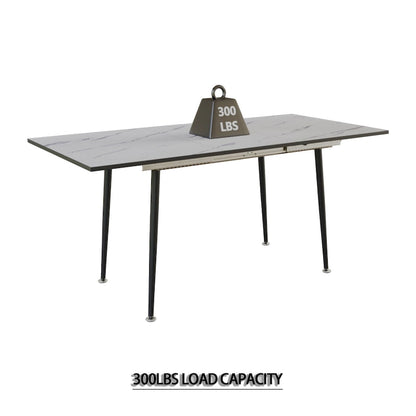Modern Metal Marble Table Extendable