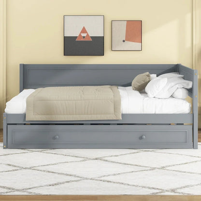 Merax Twin Size Wood Daybed with Trundle/Drawers